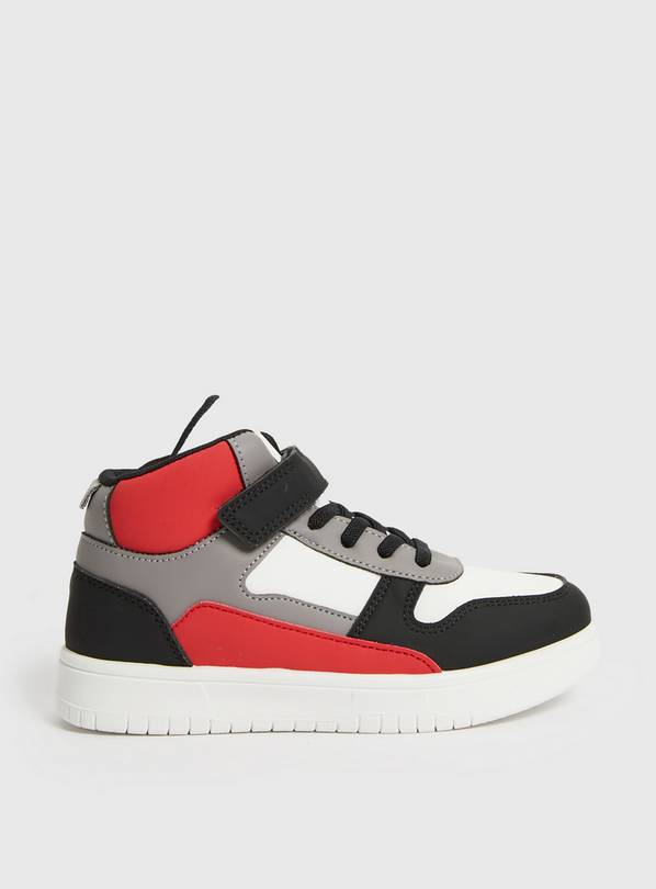 Red Colour Block High Top Trainers 11 Infant